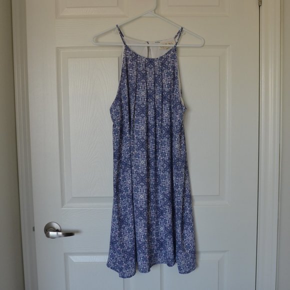 Pink Rose Halter Style Funky Pattern Dress Size L - Picture 3 of 13